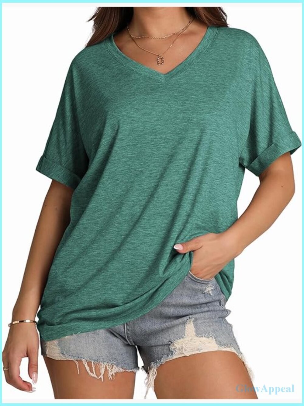 Oversized V Neck T Shirt Summer Short Sleeve Relaxed Fit Yoga Top Plus Size